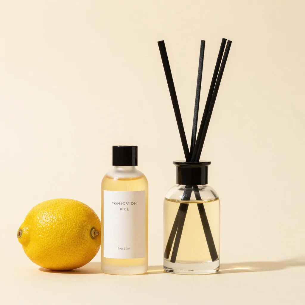 A pure yuzu oil and diffuser blend duo on a light background